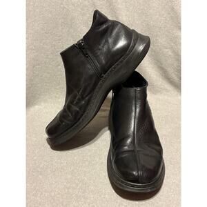 Josef Seibel Size 40 (US 9-9.5) Soft Black Leather Ankle Boots Side Zip